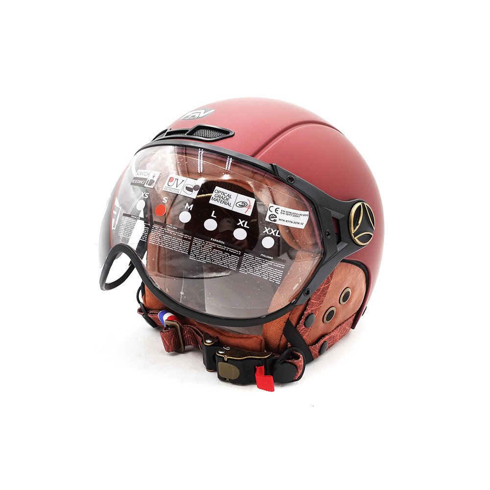 Casque JET bordeaux mat (taille XS à XXL) (XS)