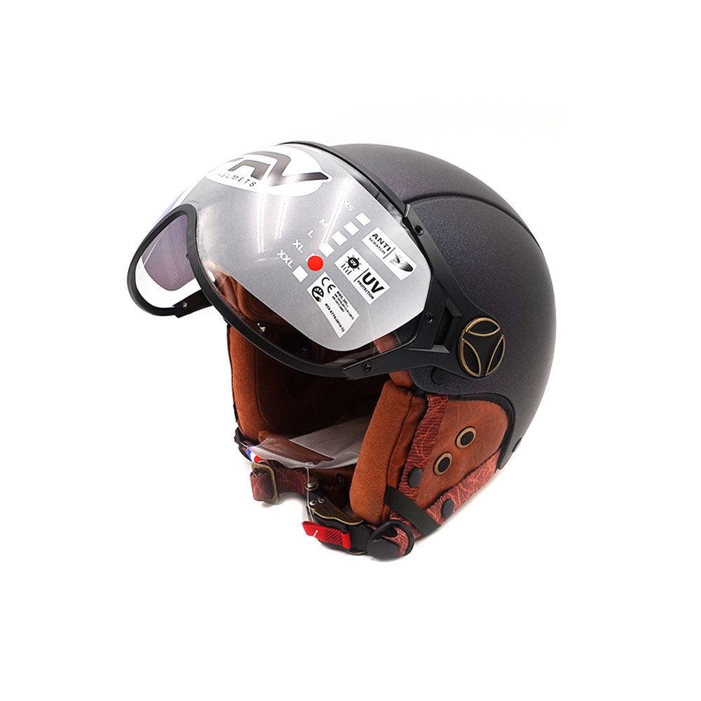 Casque JET vert mat caméléon (taille XS à XXL) (XL)