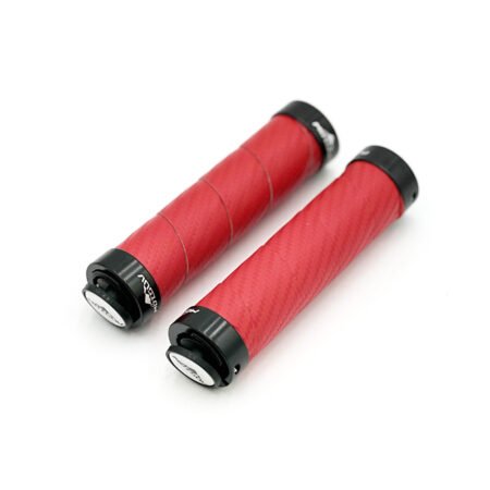 Poignées style carbone bleu/noir/rouge (Rouge)