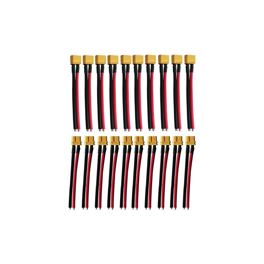 Pack Prises Xt60 Avec câbles 10Males+10Femelles